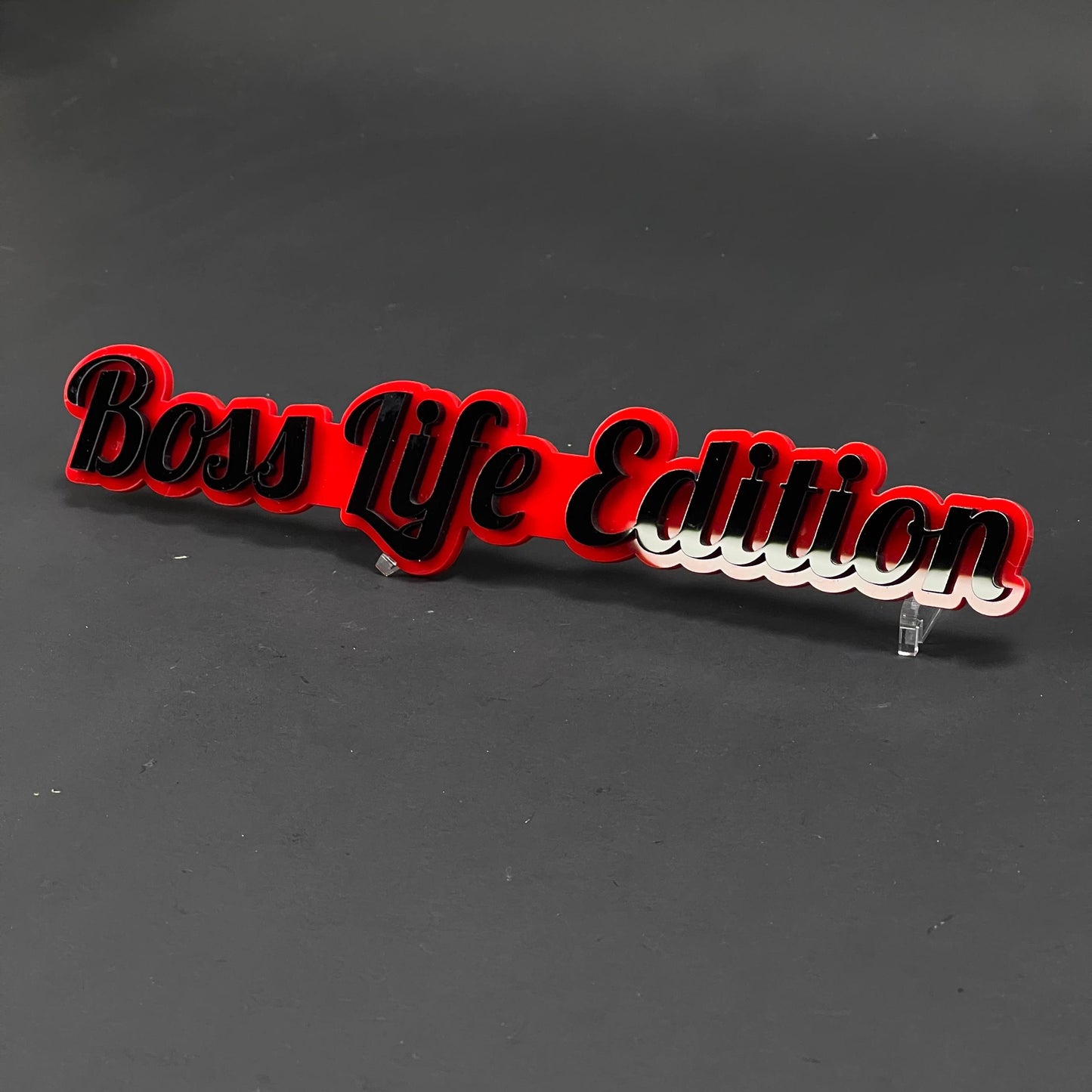 1PC Boss Life Edition 3D Acrylic Badge - Car Truck Emblem Fender Sticker