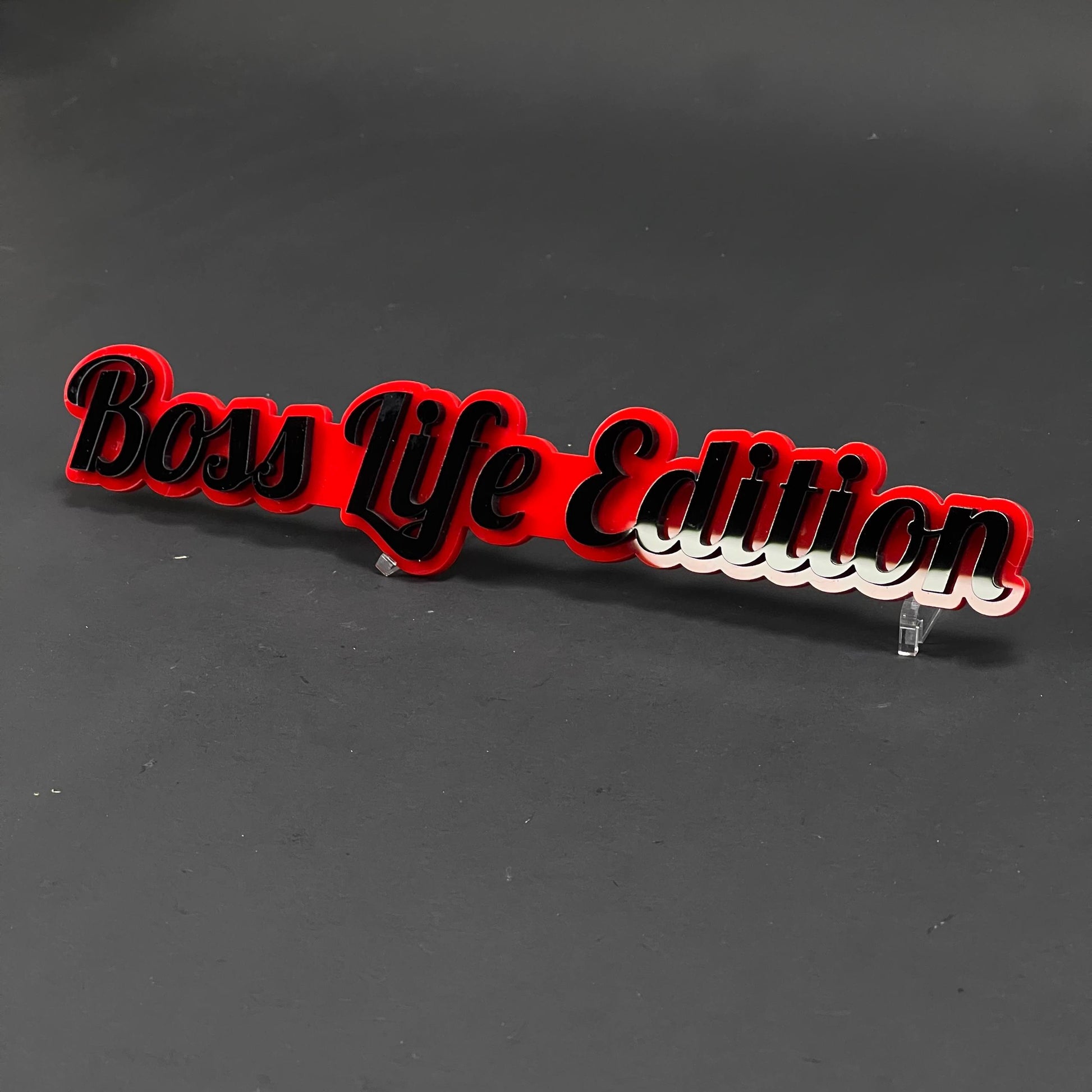 1PC Boss Life Edition 3D Acrylic Badge - Car Truck Emblem Fender Sticker