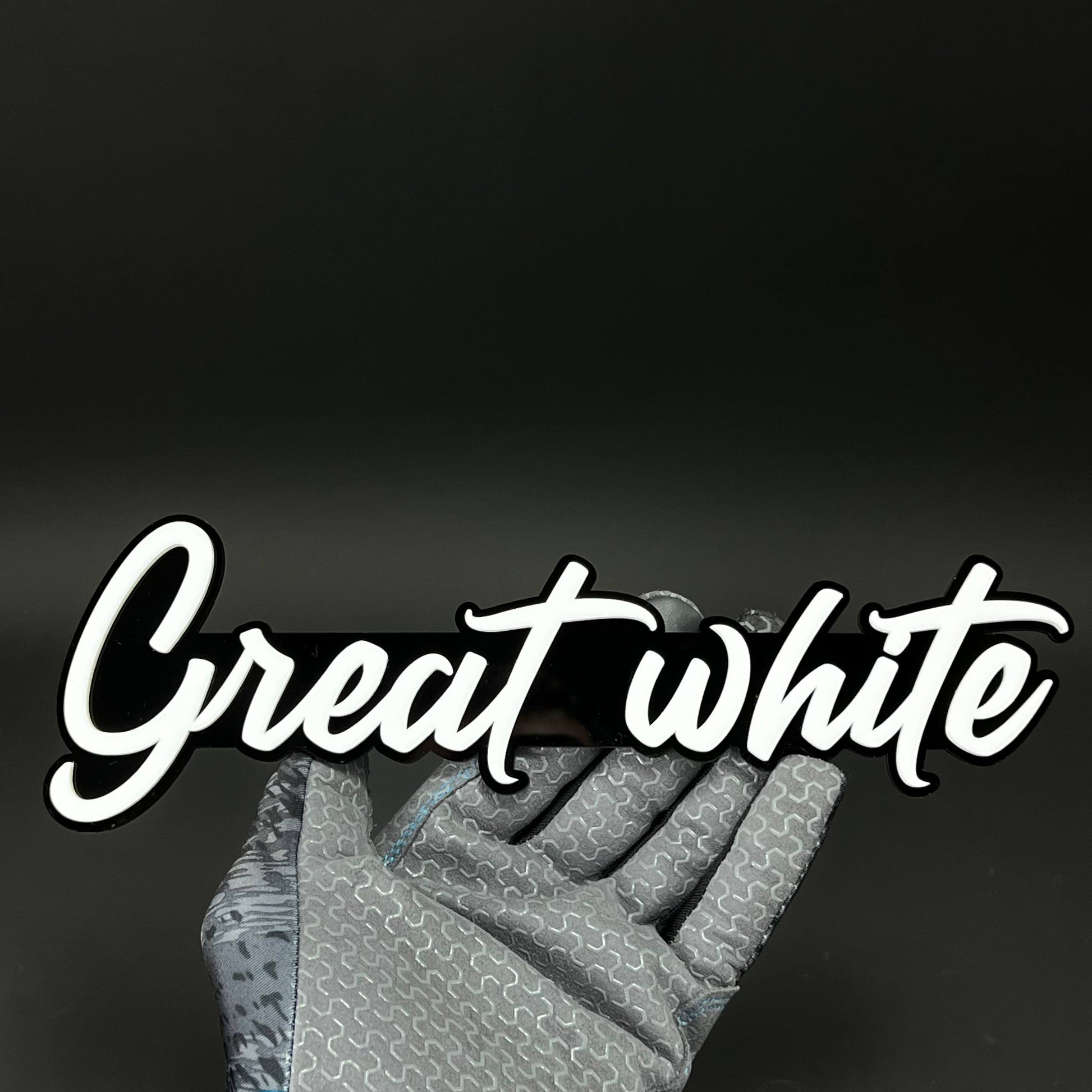 1PC Great white 3D Acrylic Badge - Car Truck Emblem Fender Sticker