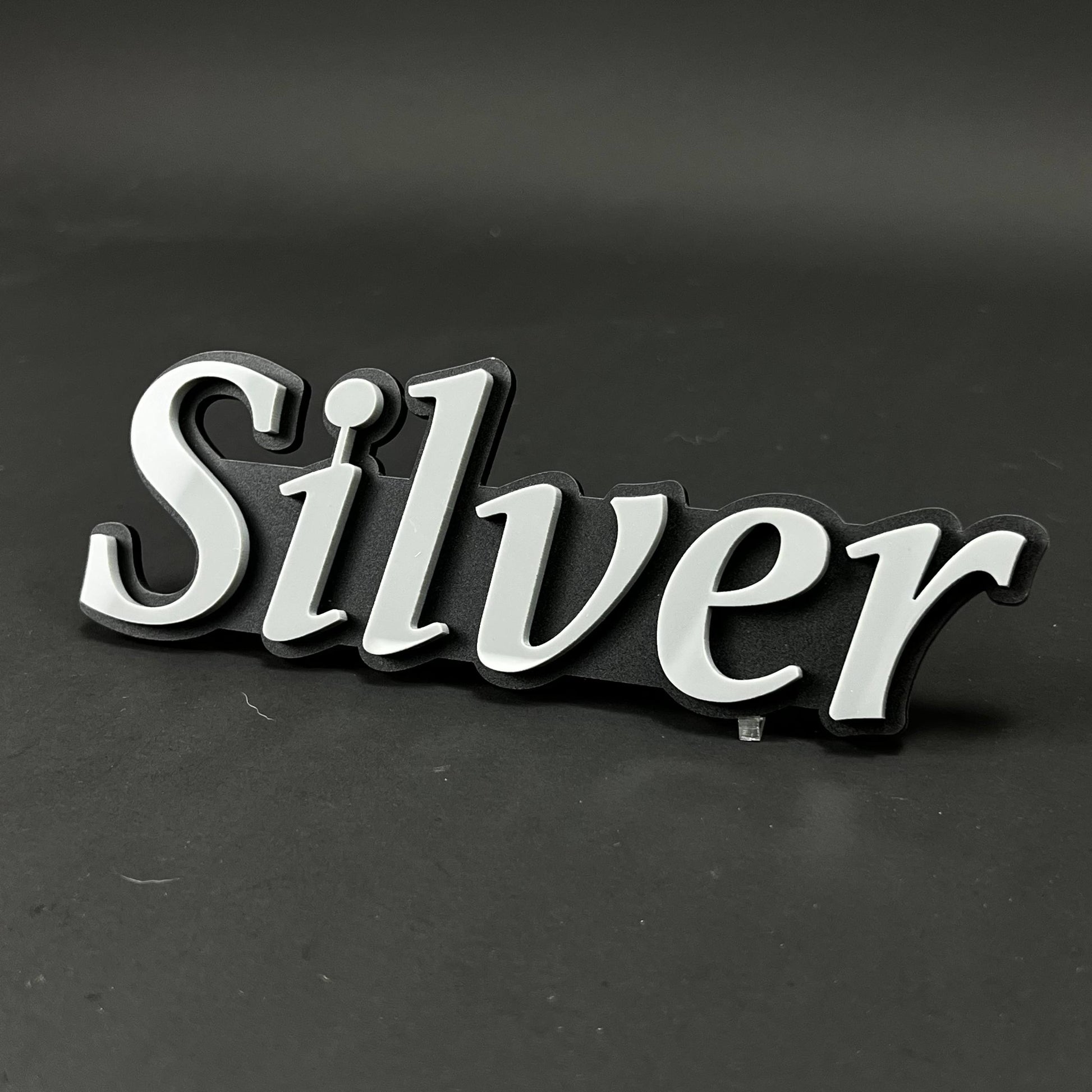 1PC Silver 3D Acrylic Badge - Car Truck Emblem Fender Tailgate Trunk Sticker