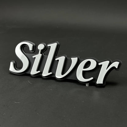 1PC Silver 3D Acrylic Badge - Car Truck Emblem Fender Tailgate Trunk Sticker
