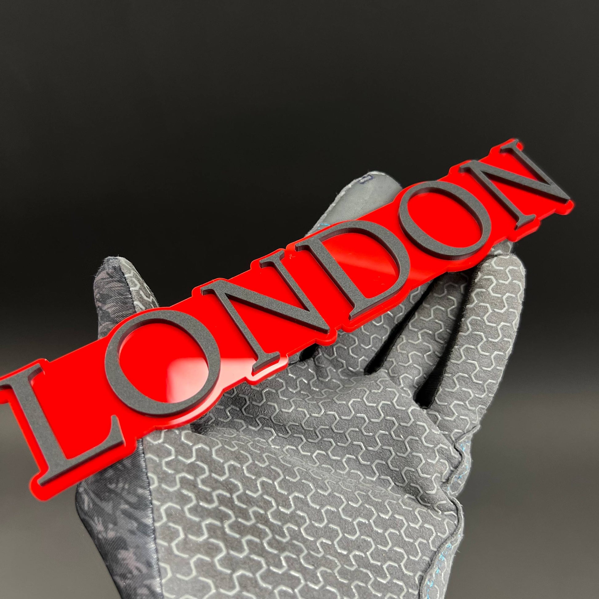 1PC LONDON (Red) 3D Acrylic Badge - Car Truck Emblem Fender Tailgate Trunk Sticker