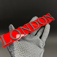 1PC LONDON (Red) 3D Acrylic Badge - Car Truck Emblem Fender Tailgate Trunk Sticker