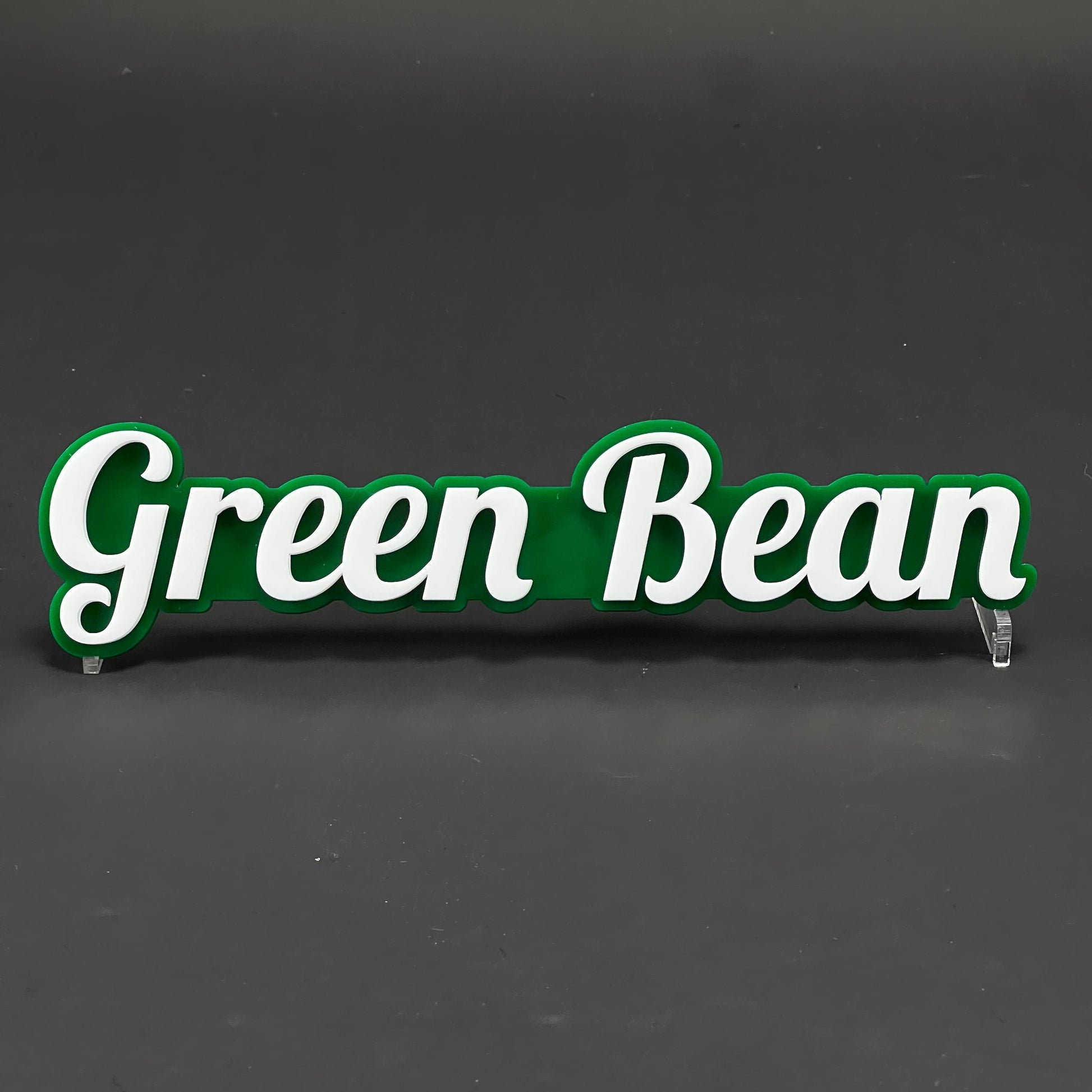 1PC Green Bean 3D Acrylic Badge - Car Truck Emblem Fender Tailgate Trunk Sticker