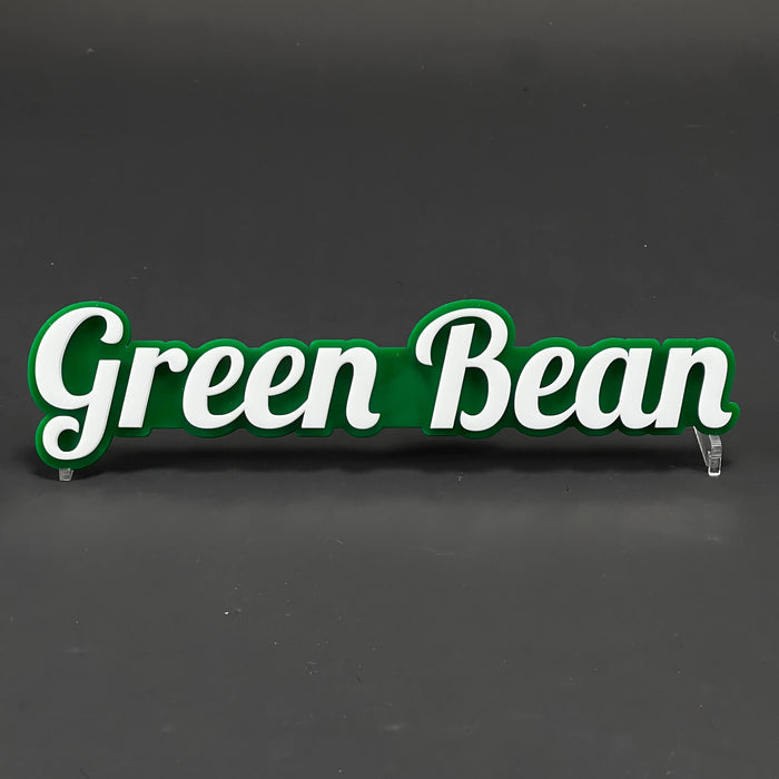 1PC Green Bean 3D Acrylic Badge - Car Truck Emblem Fender Tailgate Trunk Sticker