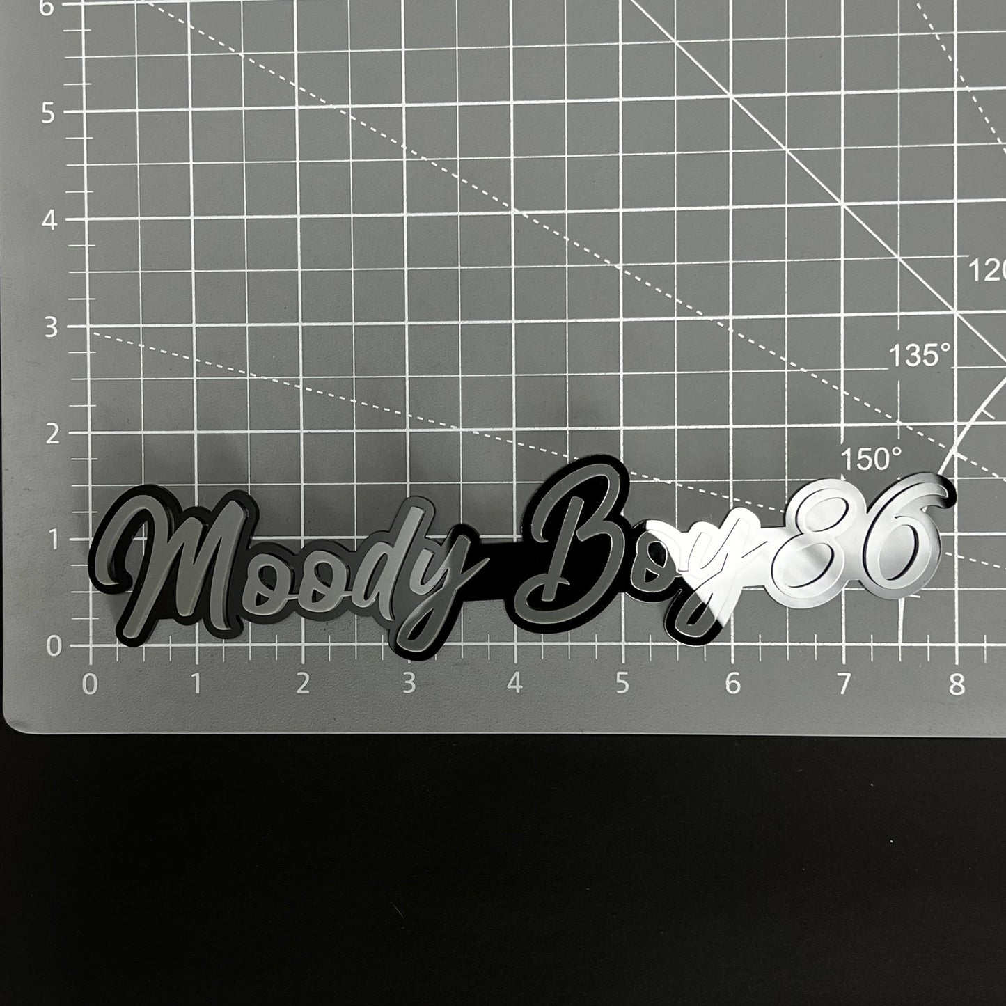 1PC Moody Boy86 3D Acrylic Badge - Car Truck Emblem Fender Sticker