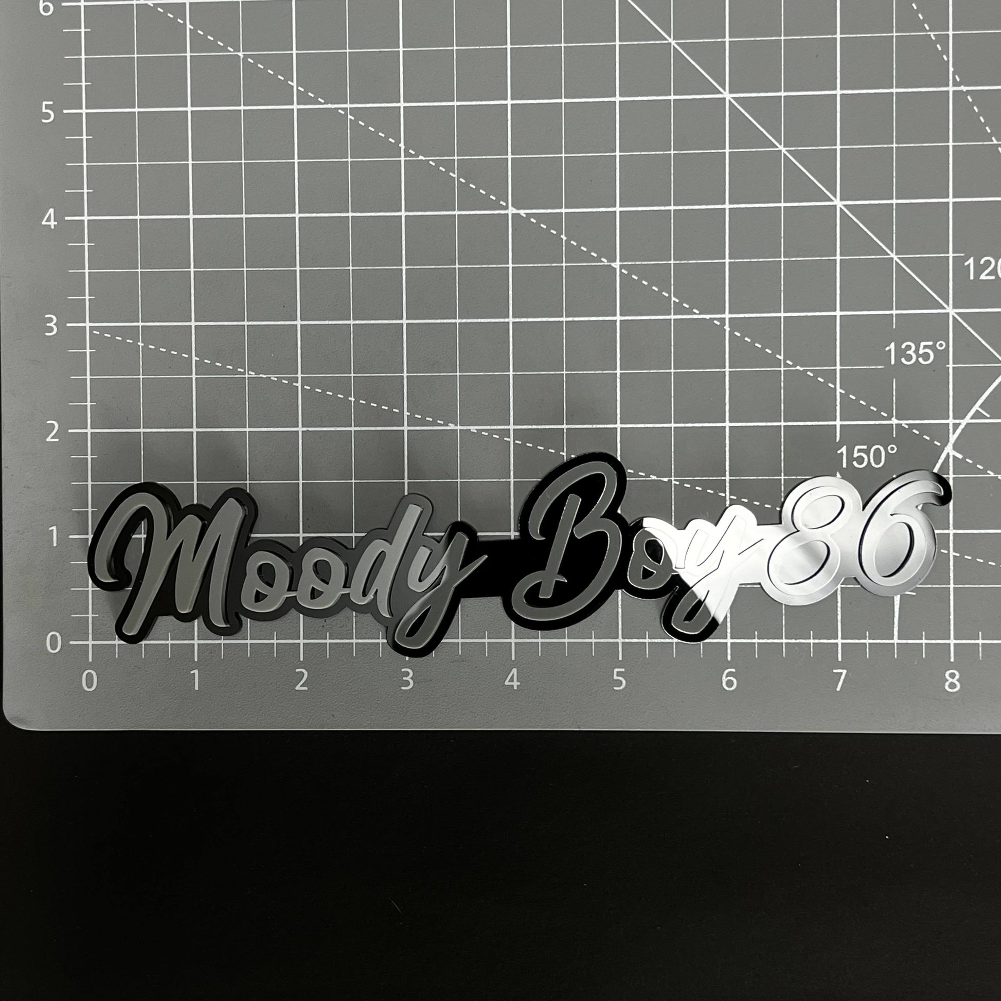 1PC Moody Boy86 3D Acrylic Badge - Car Truck Emblem Fender Sticker