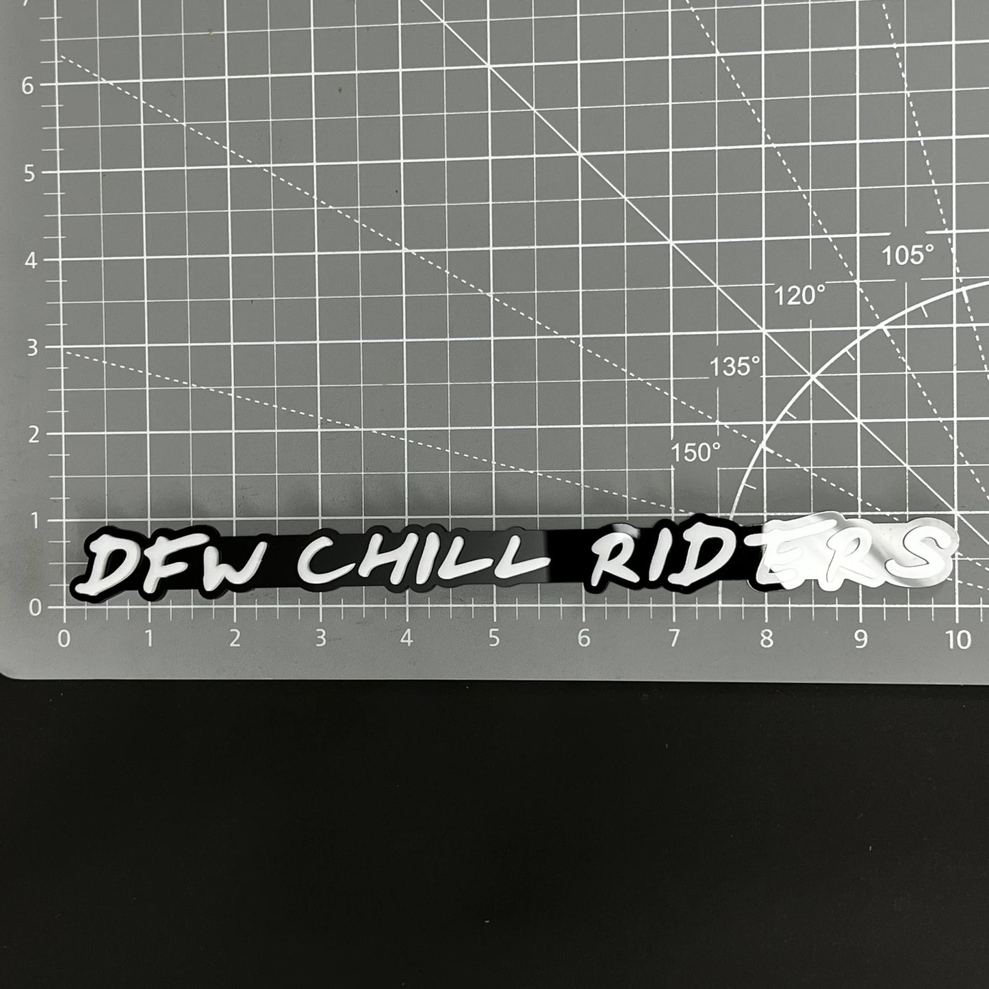 1PC DFW CHILL RIDERS 3D Acrylic Badge - Car Truck Emblem Fender Sticker