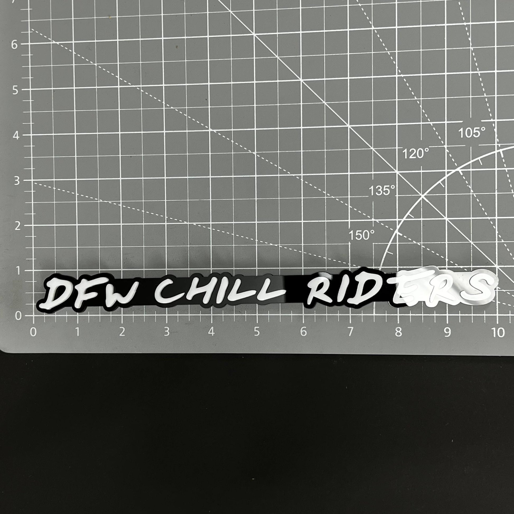 1PC DFW CHILL RIDERS 3D Acrylic Badge - Car Truck Emblem Fender Sticker