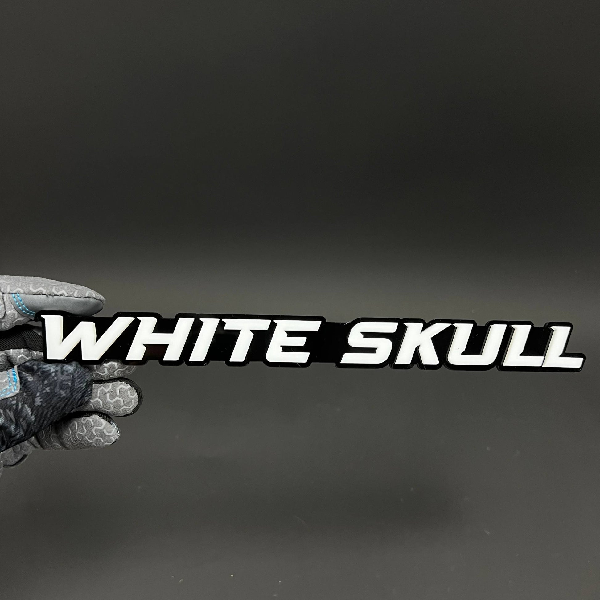 1PC WHITE SKULL 3D Acrylic Badge - Car Truck Emblem Fender Sticker