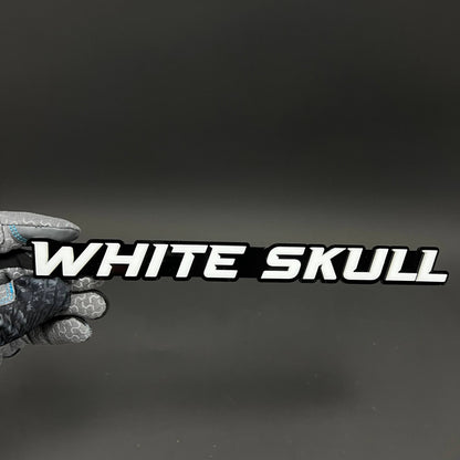 1PC WHITE SKULL 3D Acrylic Badge - Car Truck Emblem Fender Sticker