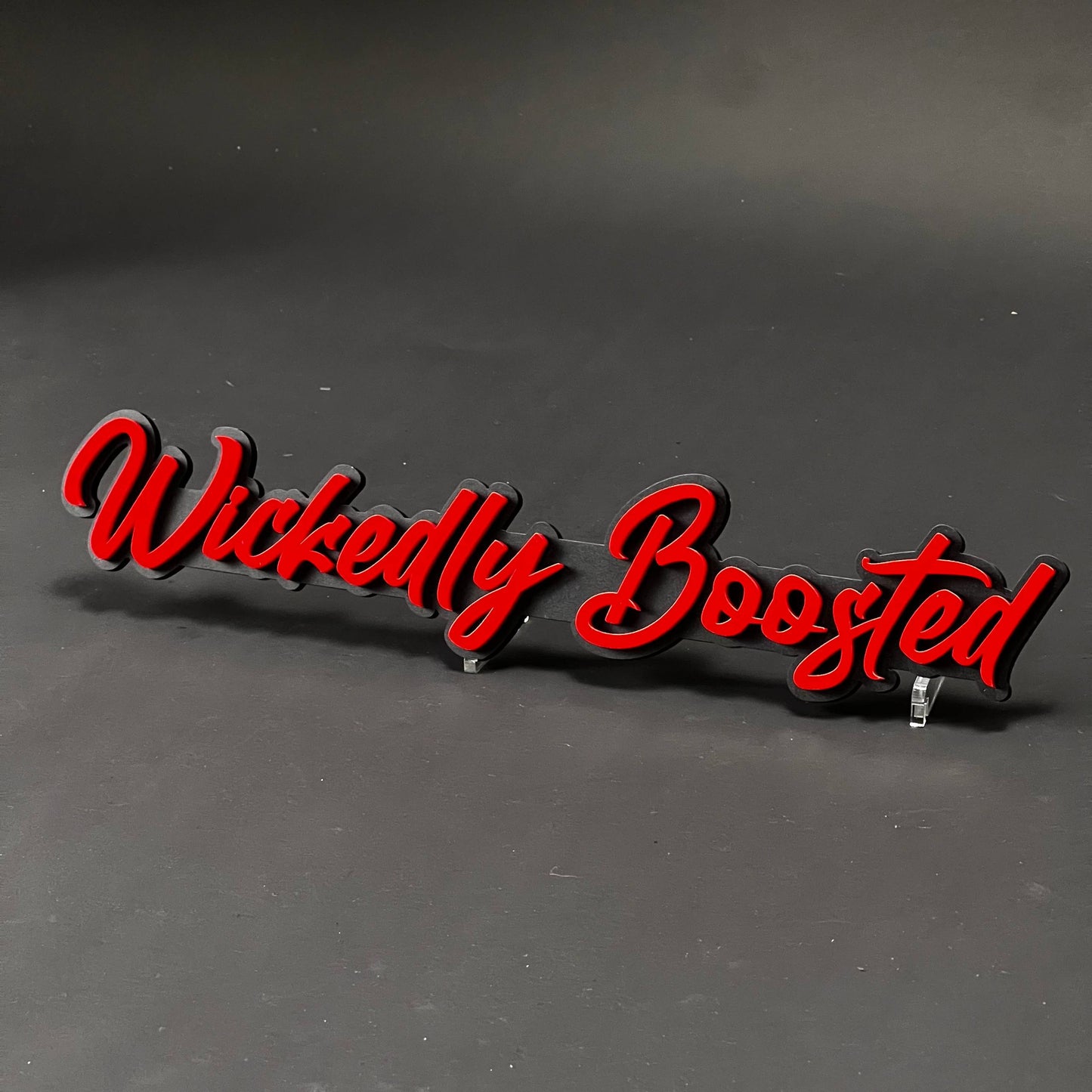 1PC Wickedly Boosted 3D Acrylic Badge - Car Truck Emblem Fender Sticker