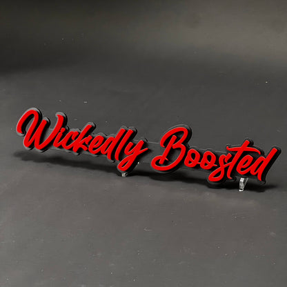 1PC Wickedly Boosted 3D Acrylic Badge - Car Truck Emblem Fender Sticker
