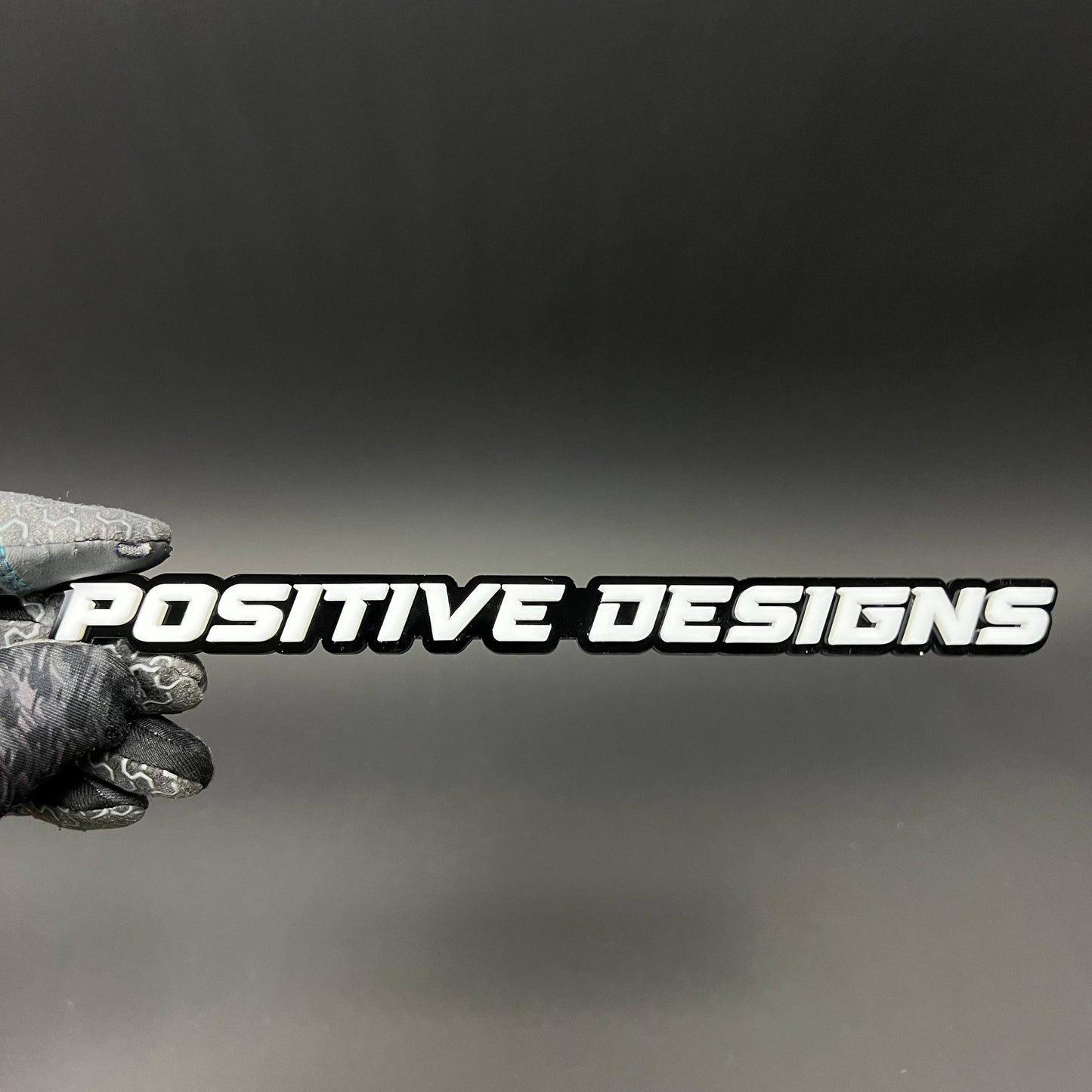 1PC POSITIVE DESIGNS 3D Acrylic Badge - Car Truck Emblem Fender Sticker