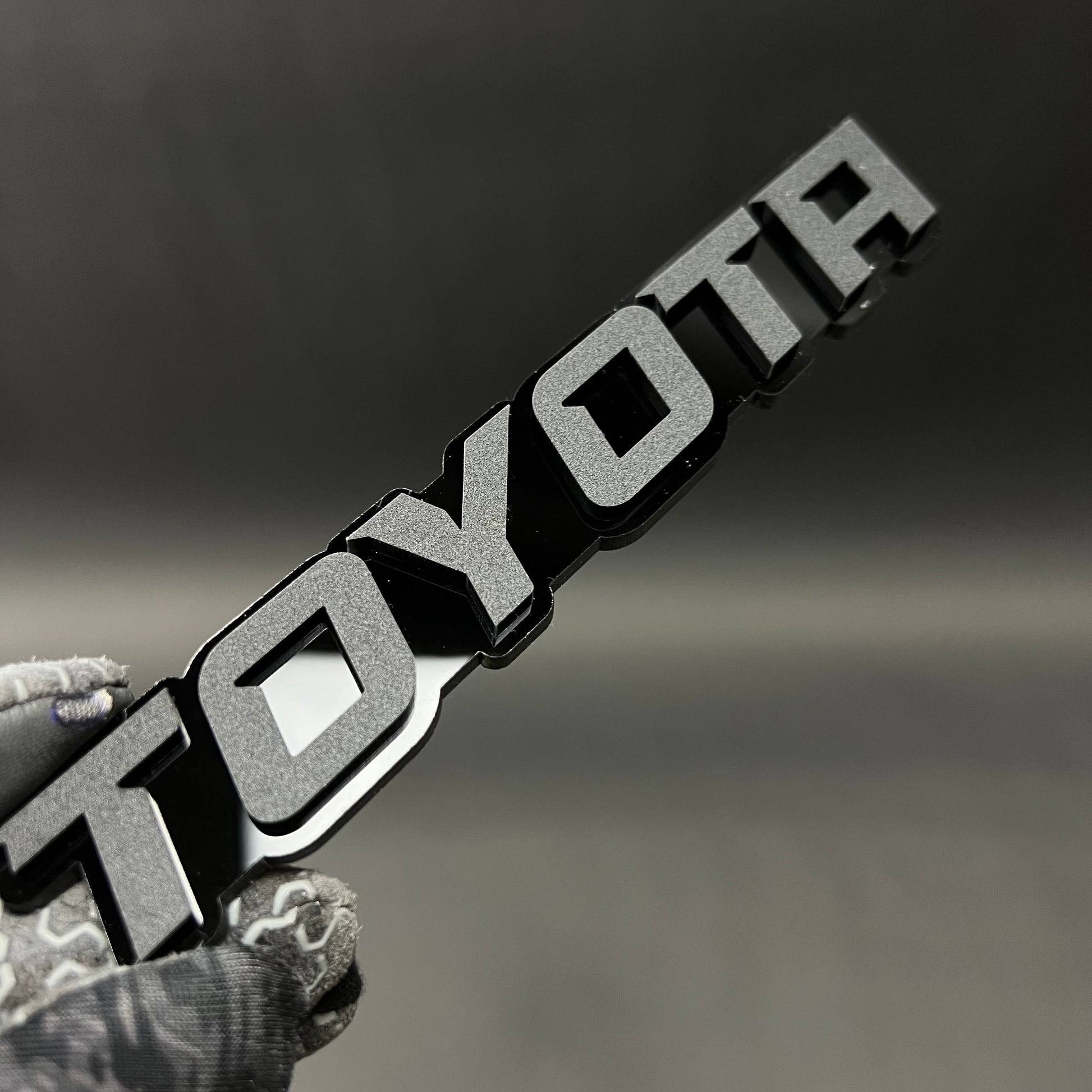 1PC TOYOTA (Black) 3D Acrylic Badge - Car Truck Emblem Fender Sticker