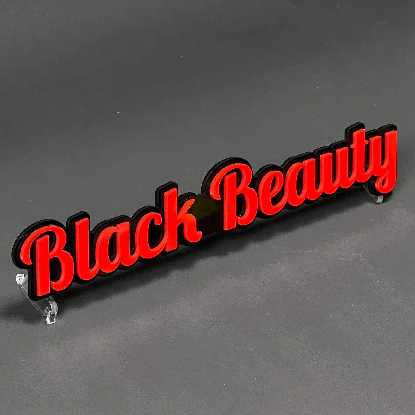 1PC Black Beauty 3D Acrylic Badge - Car Truck Emblem Fender Sticker