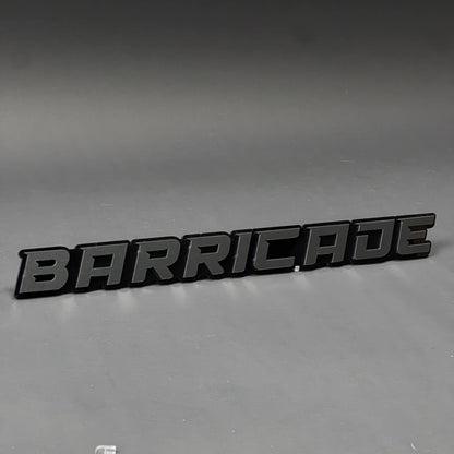 1PC BARRICADE 3D Acrylic Badge - Car Truck Emblem Fender Tailgate Trunk Sticker