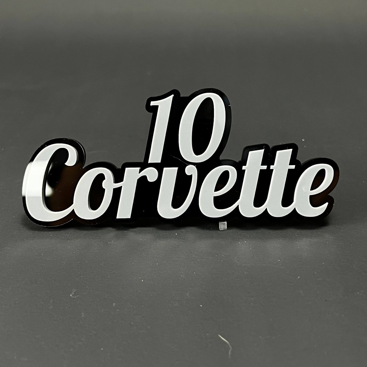 1PC 10 Corvette 3D Acrylic Badge - Car Truck Emblem Fender Sticker