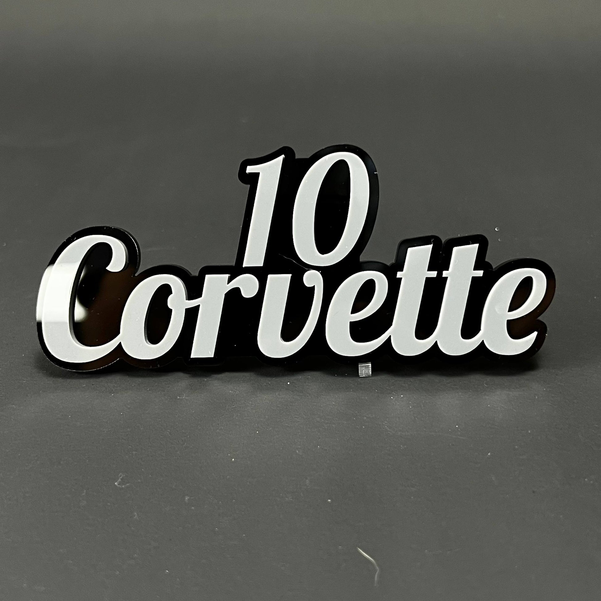 1PC 10 Corvette 3D Acrylic Badge - Car Truck Emblem Fender Sticker