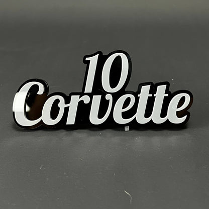 1PC 10 Corvette 3D Acrylic Badge - Car Truck Emblem Fender Sticker