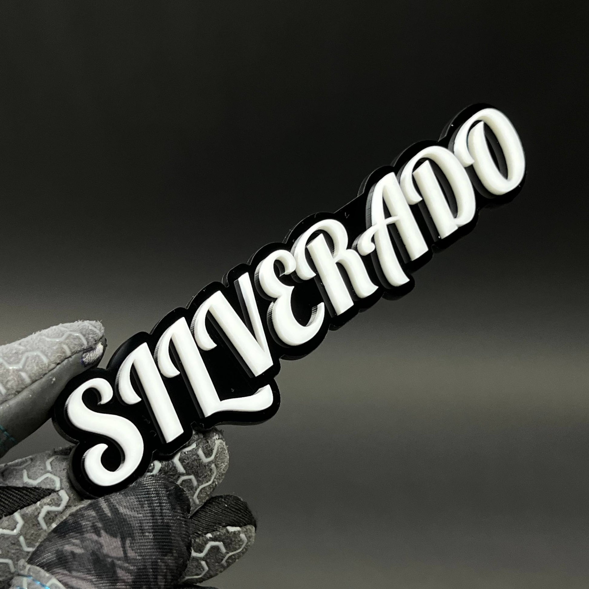 1PC SILVERADO 3D Acrylic Badge - Car Truck Emblem Fender Tailgate Trunk Sticker