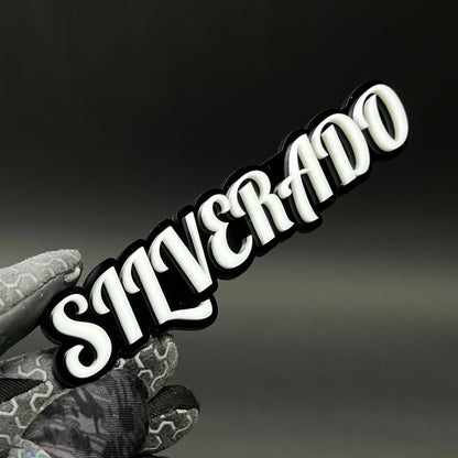 1PC SILVERADO 3D Acrylic Badge - Car Truck Emblem Fender Tailgate Trunk Sticker