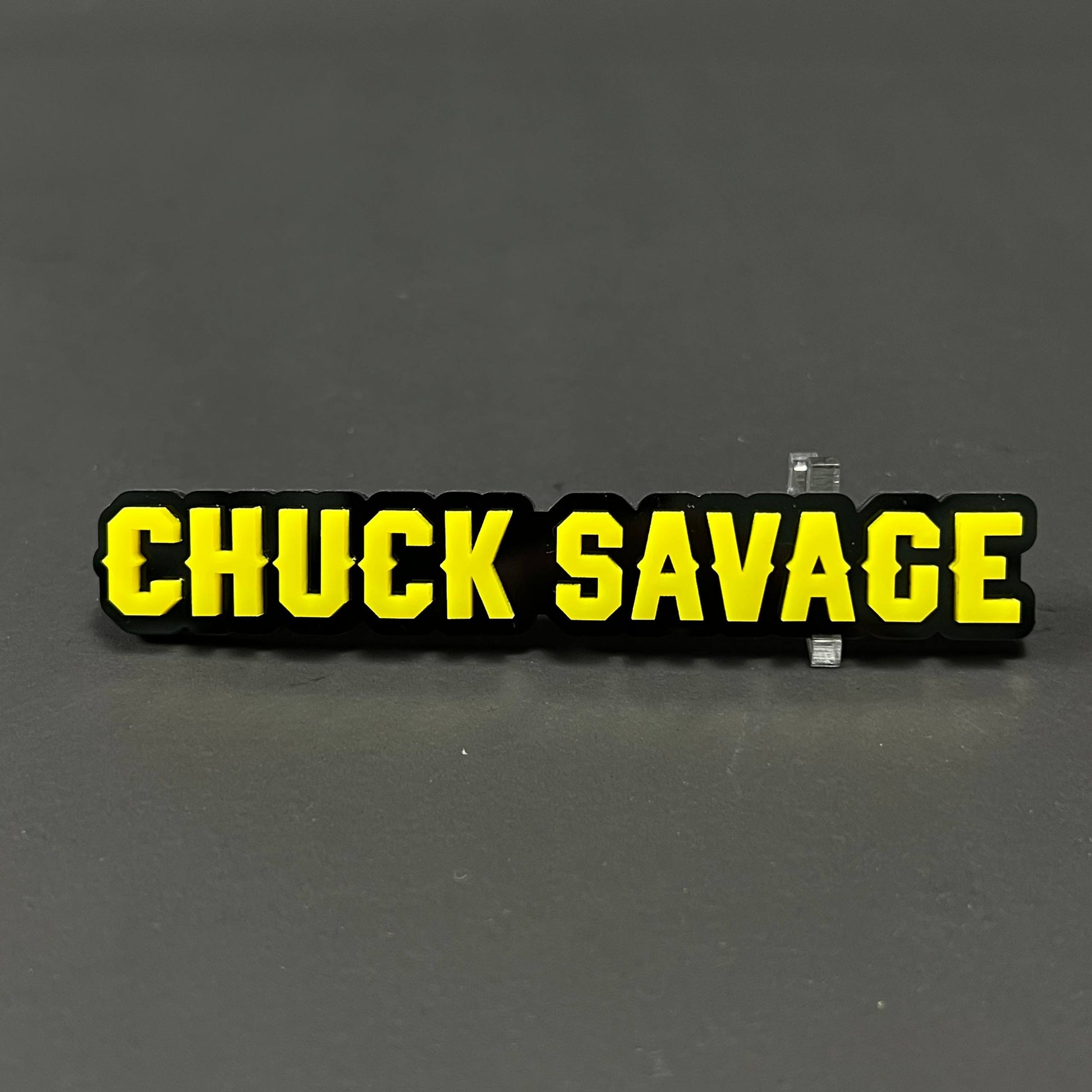 1PC CHUCK SAVAGE 3D Acrylic Badge - Car Truck Emblem Fender Sticker