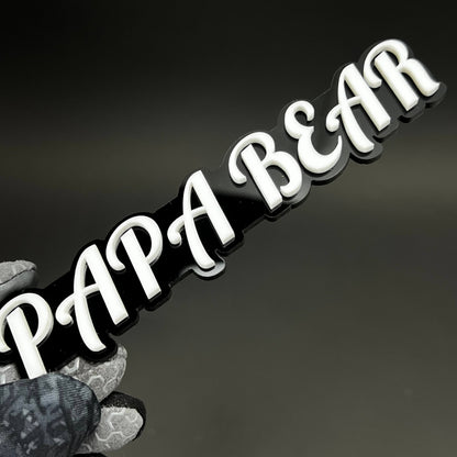 1PC PAPA BEAR 3D Acrylic Badge - Car Truck Emblem Fender Tailgate Trunk Sticker