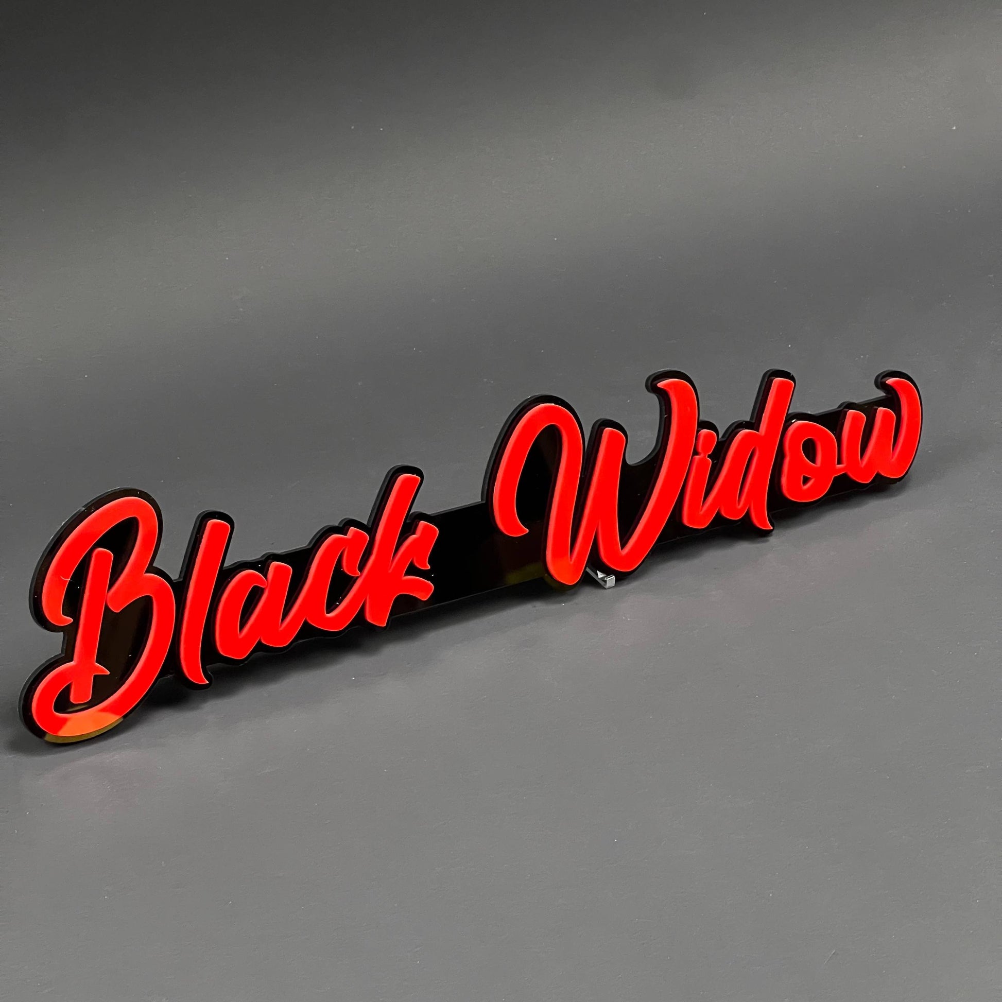 1PC Black Widow (Red) 3D Acrylic Badge - Car Truck Emblem Fender Tailgate Trunk Sticker