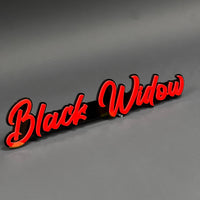 1PC Black Widow (Red) 3D Acrylic Badge - Car Truck Emblem Fender Tailgate Trunk Sticker