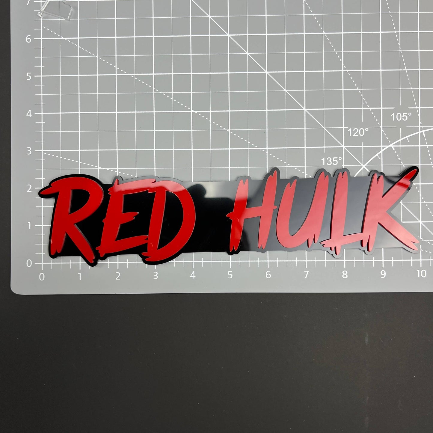 1PC RED HULK 3D Acrylic Badge - Car Truck Emblem Fender Tailgate Trunk Sticker
