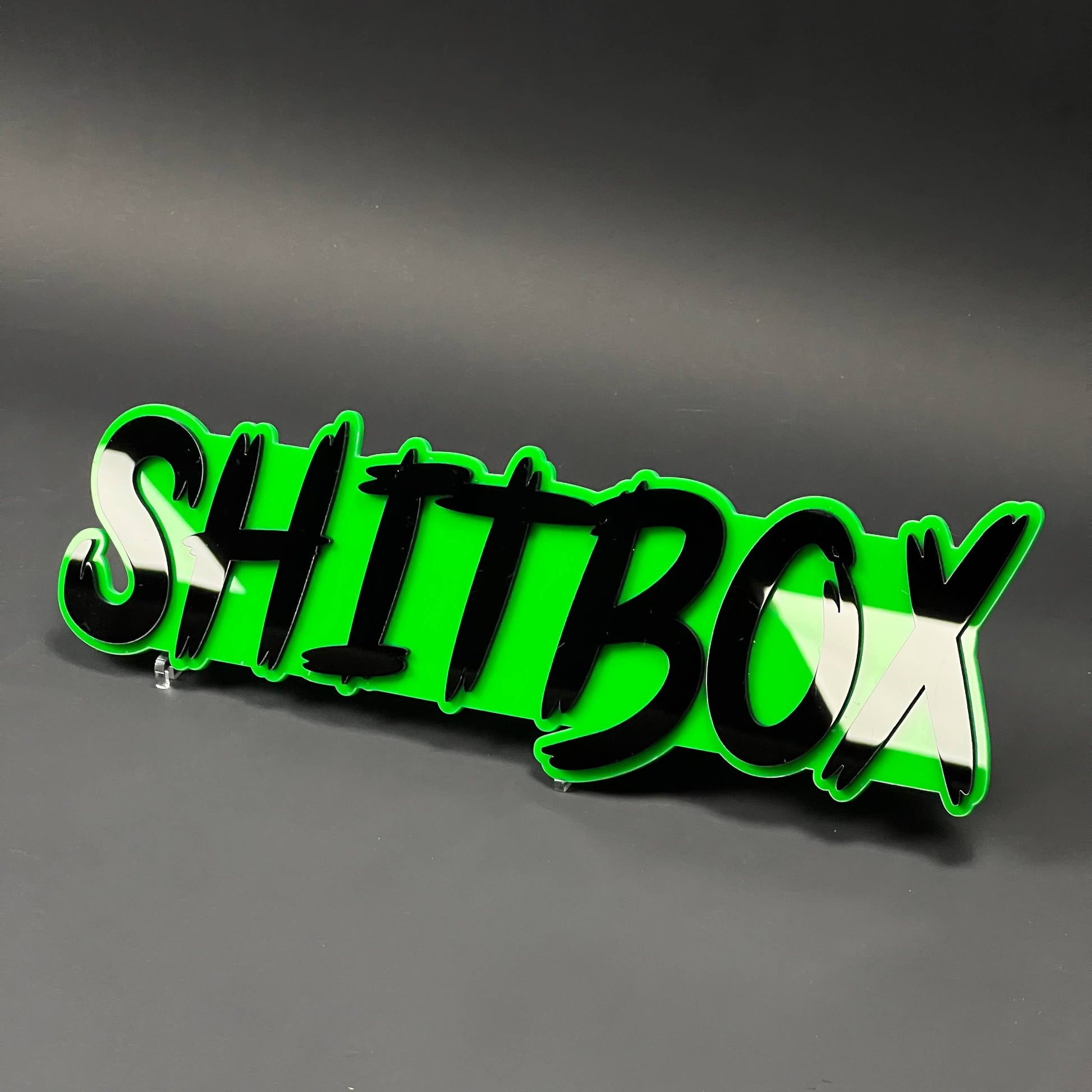 1PC SHITBOX 3D Acrylic Badge - Car Truck Emblem Fender Tailgate Trunk Sticker