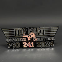 1PC TOP COAT Concrete Solutions 3D Acrylic Car Badge - Fender Emblem