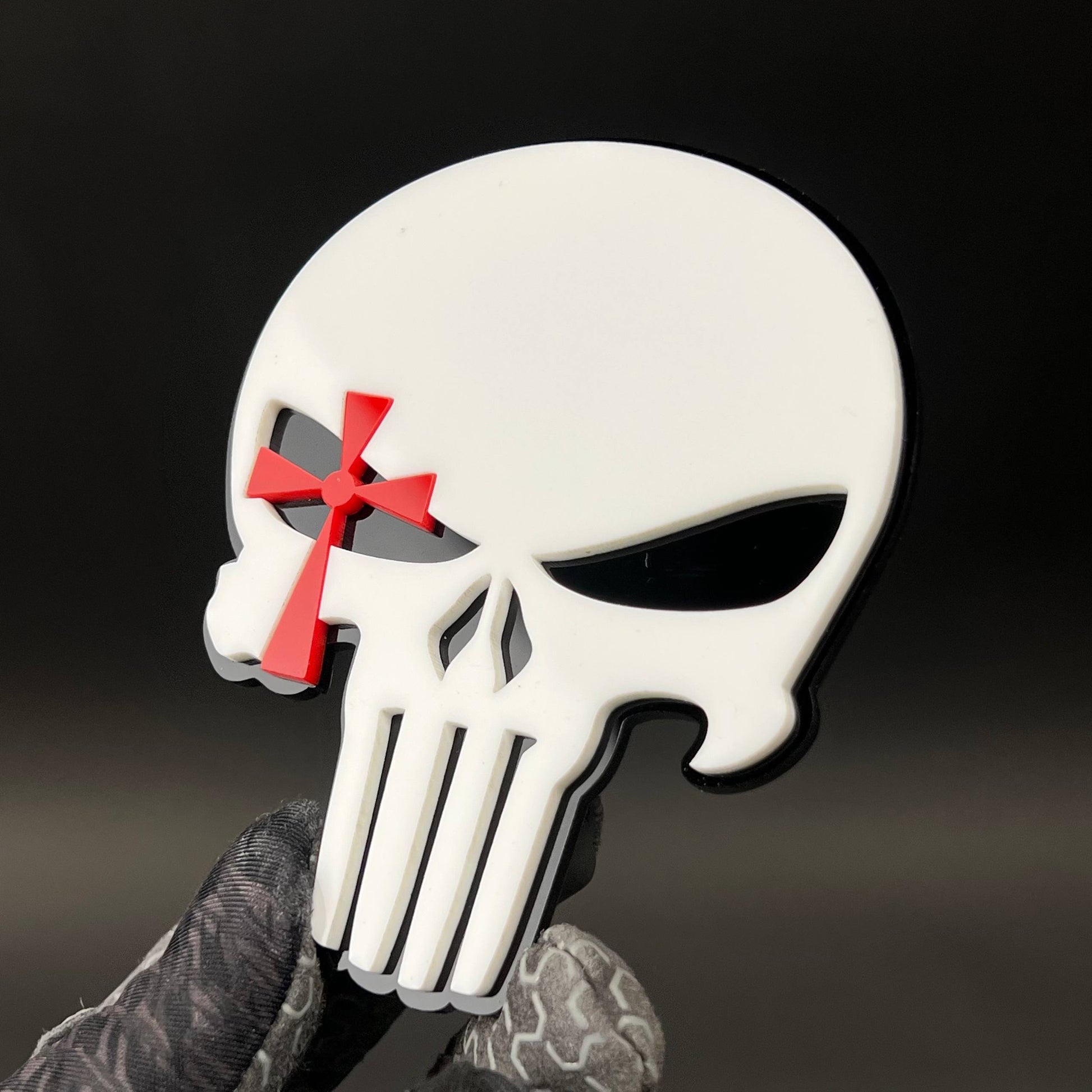 1PC Punisher Skull 3D Acrylic Badge - Car Truck Emblem Fender Sticker