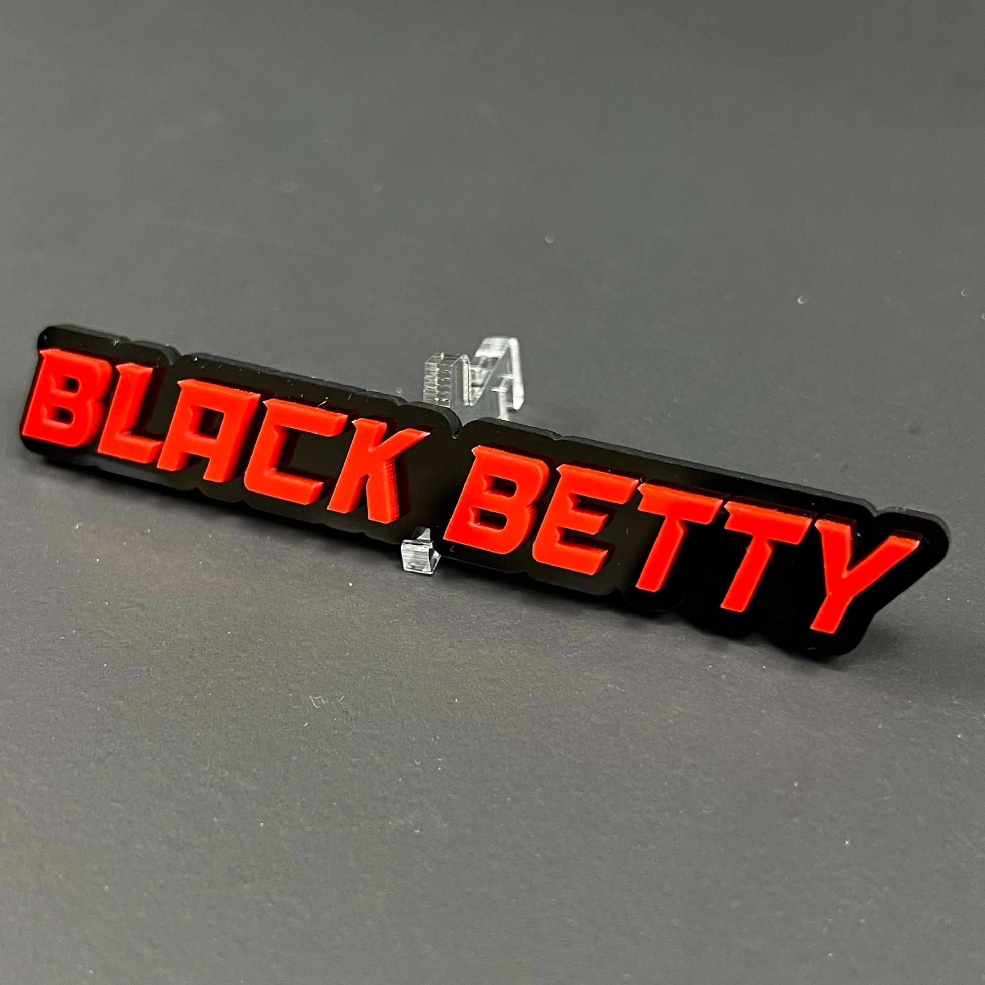 1PC BLACK BETTY 3D Acrylic Badge - Car Truck Emblem Fender Sticker