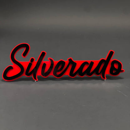1PC Silverado 3D Acrylic Badge - Car Truck Emblem Fender Tailgate Trunk Sticker