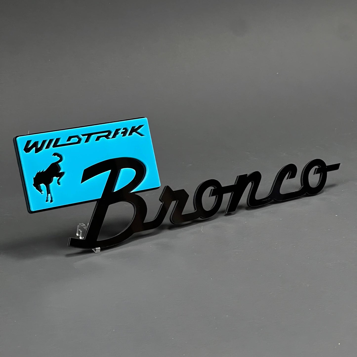 1PC Bronco Wildtrak (Blue) 3D Acrylic Badge - Car Truck Emblem Fender Tailgate Trunk Sticker