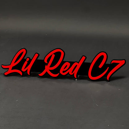 1PC Lil Red C7 3D Acrylic Badge - Car Truck Emblem Fender Tailgate Trunk Sticker