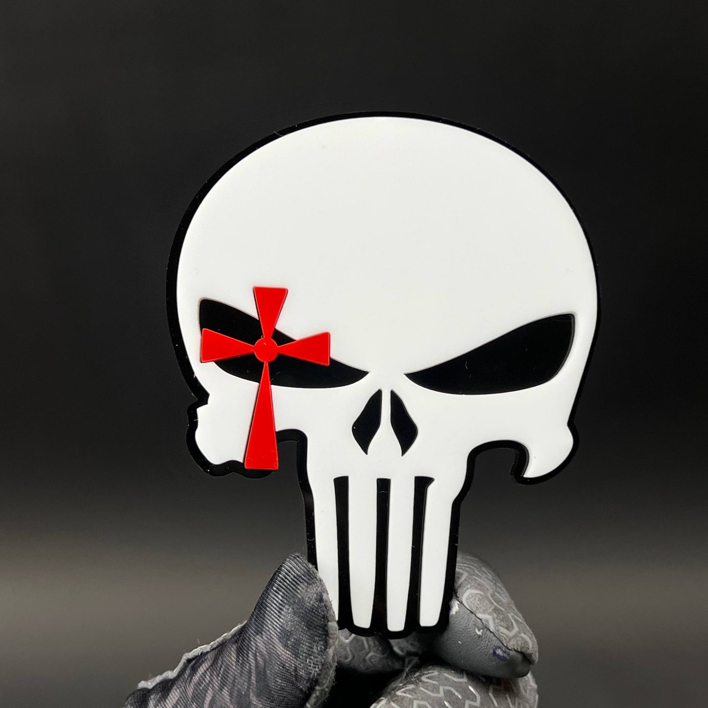 1PC Punisher Skull 3D Acrylic Badge - Car Truck Emblem Fender Sticker