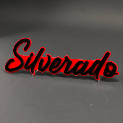 1PC Silverado 3D Acrylic Badge - Car Truck Emblem Fender Tailgate Trunk Sticker