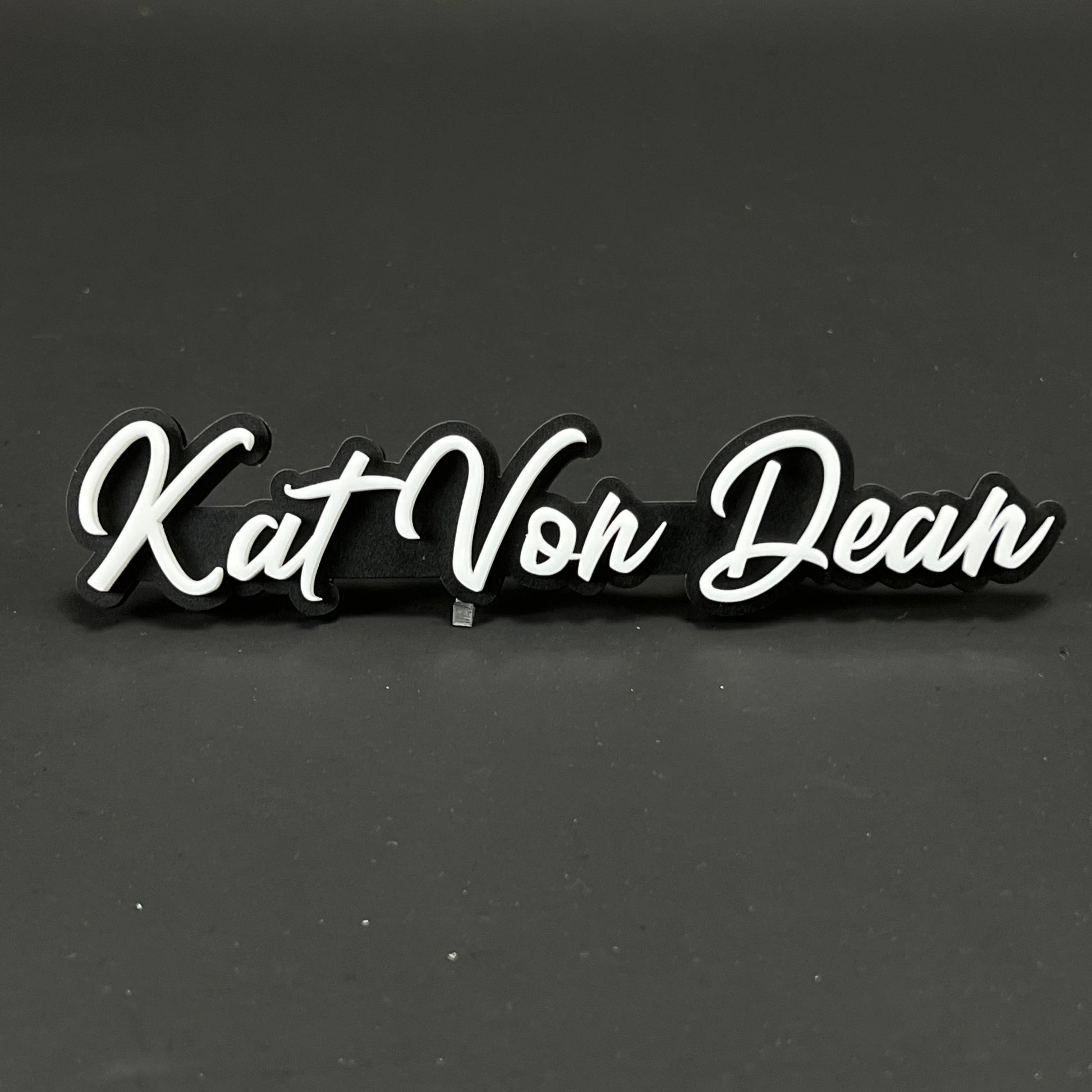 1PC Kat Von Dean 3D Acrylic Badge - Car Truck Emblem Fender Sticker