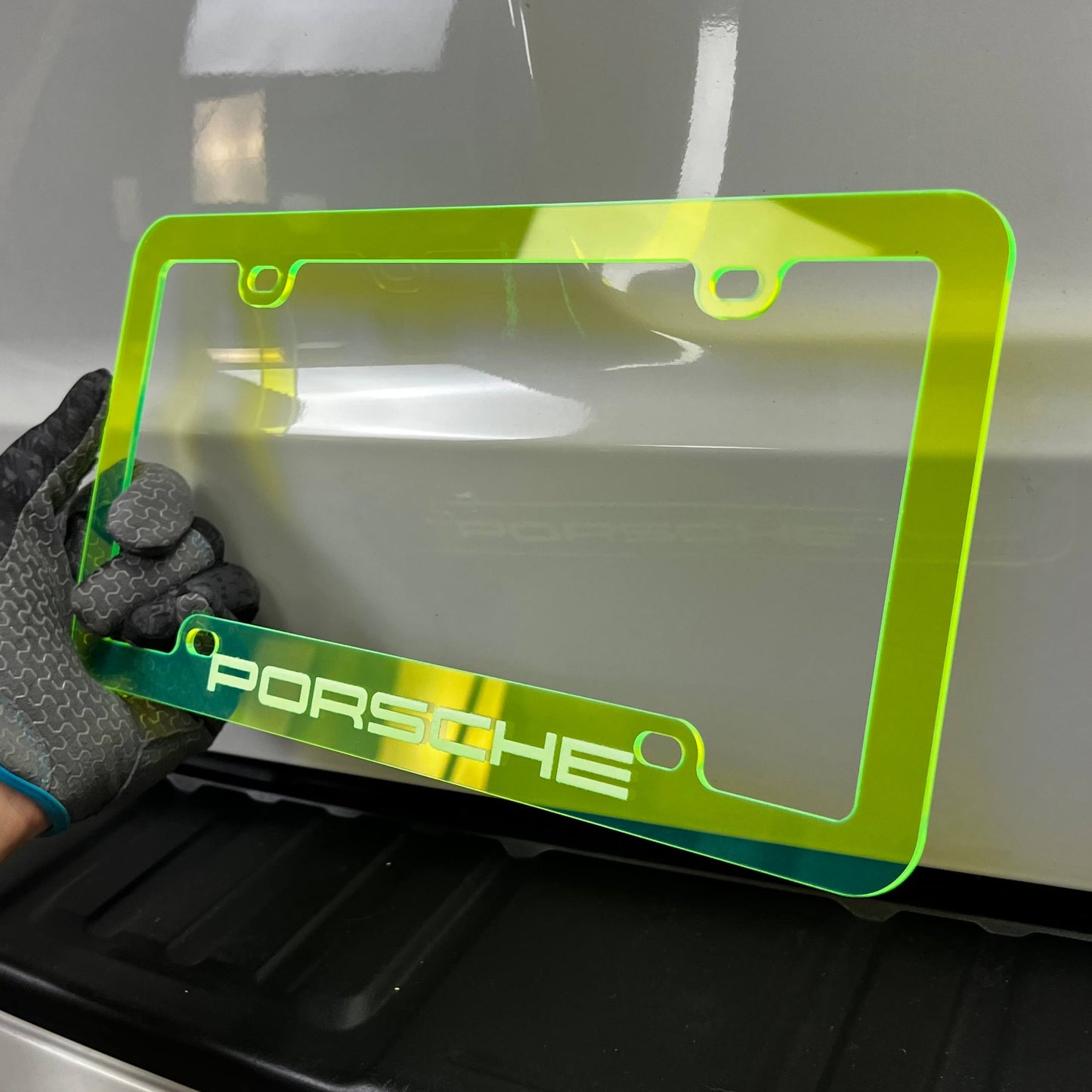 1PC Porsche Frame 3D Acrylic Badge - Car Truck Emblem Fender Sticker