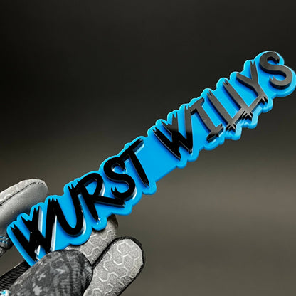 1PC WURST WILLYS 3D Acrylic Badge - Car Truck Emblem Fender Sticker