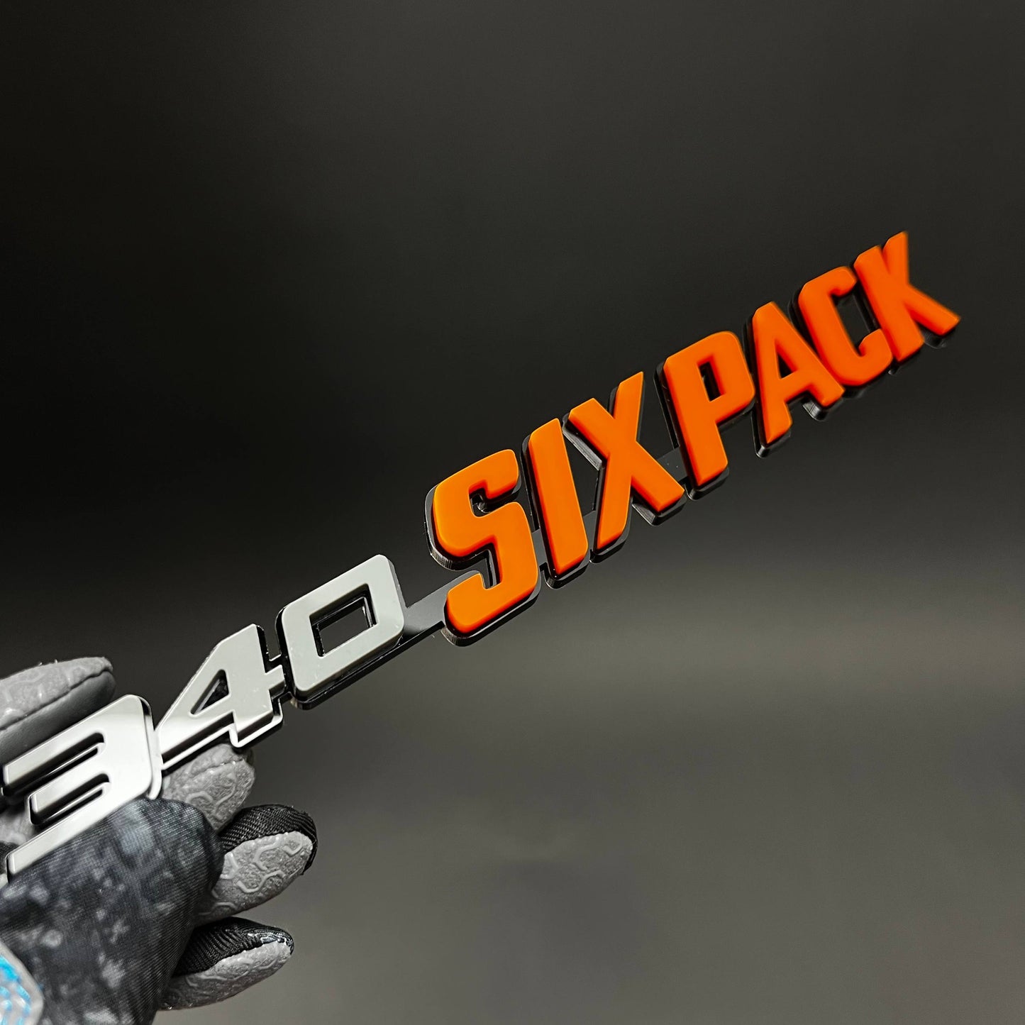 1PC 340 SIXPACK 3D Acrylic Badge - Car Truck Emblem Fender Sticker