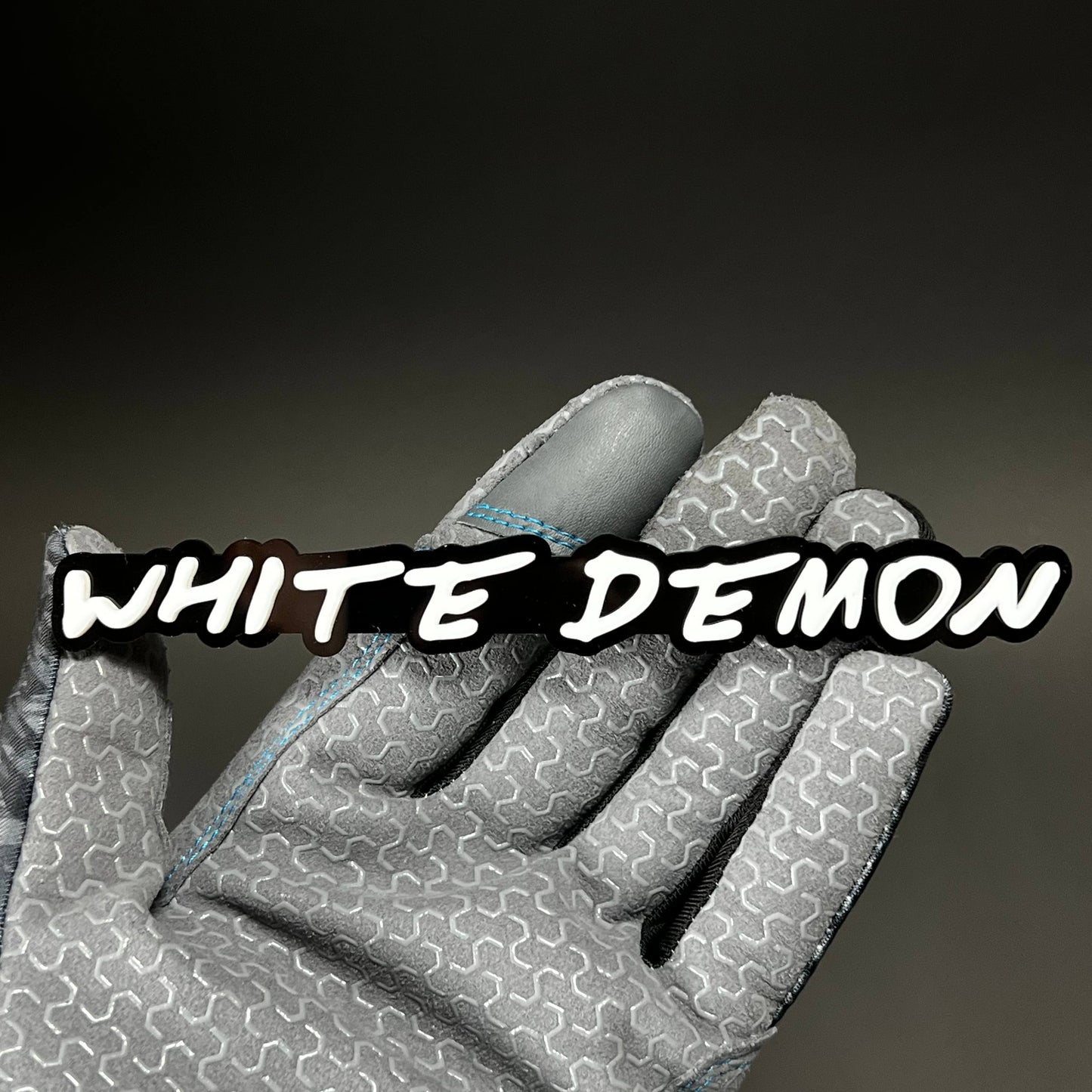 1PC WHITE DEMON 3D Acrylic Badge - Car Truck Emblem Fender Sticker