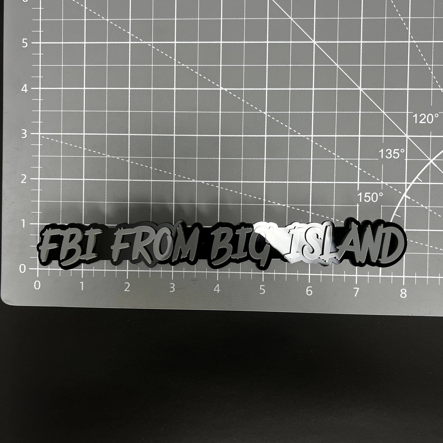 1PC FBI FROM BIG ISLAND 3D Acrylic Badge - Car Truck Emblem Fender Sticker