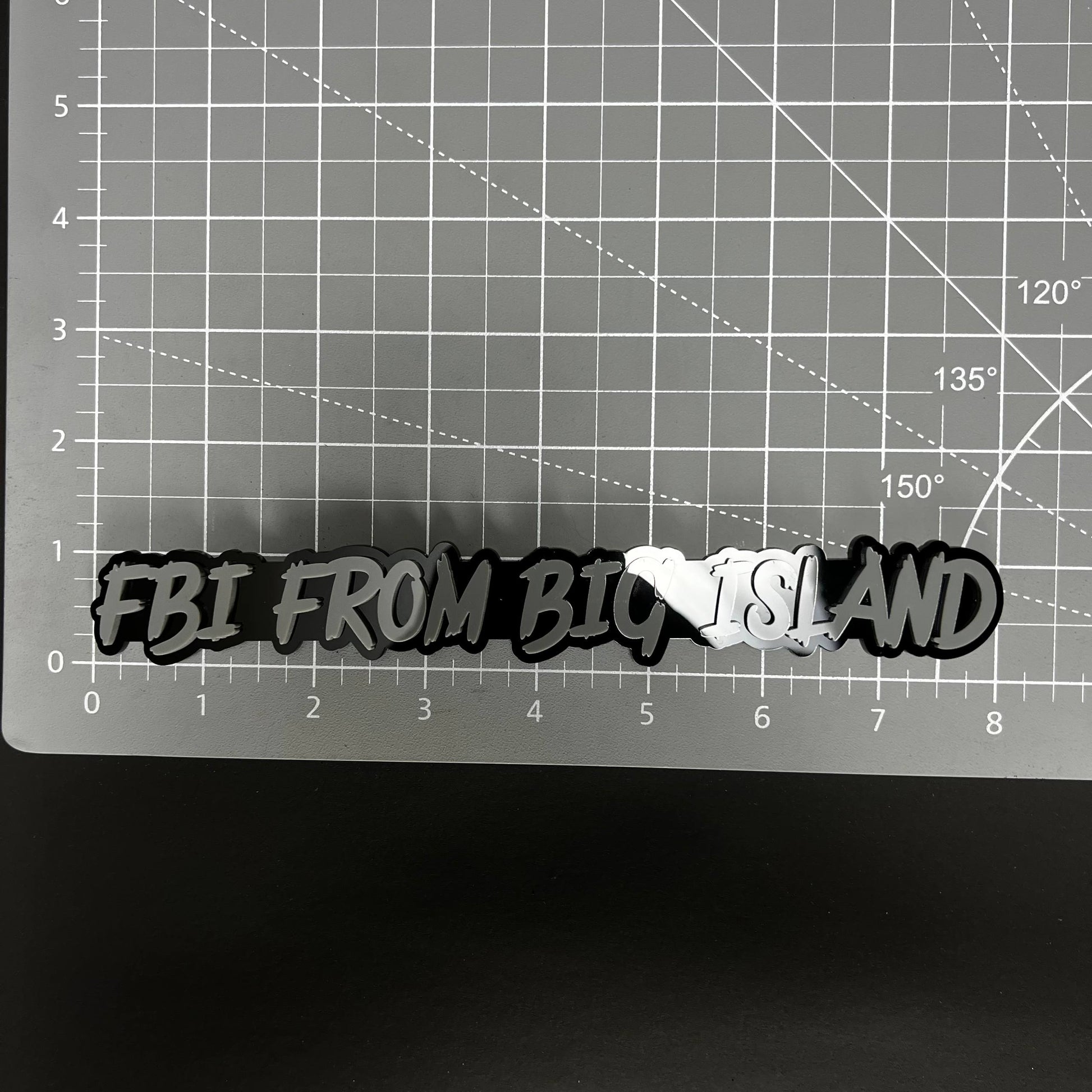 1PC FBI FROM BIG ISLAND 3D Acrylic Badge - Car Truck Emblem Fender Sticker
