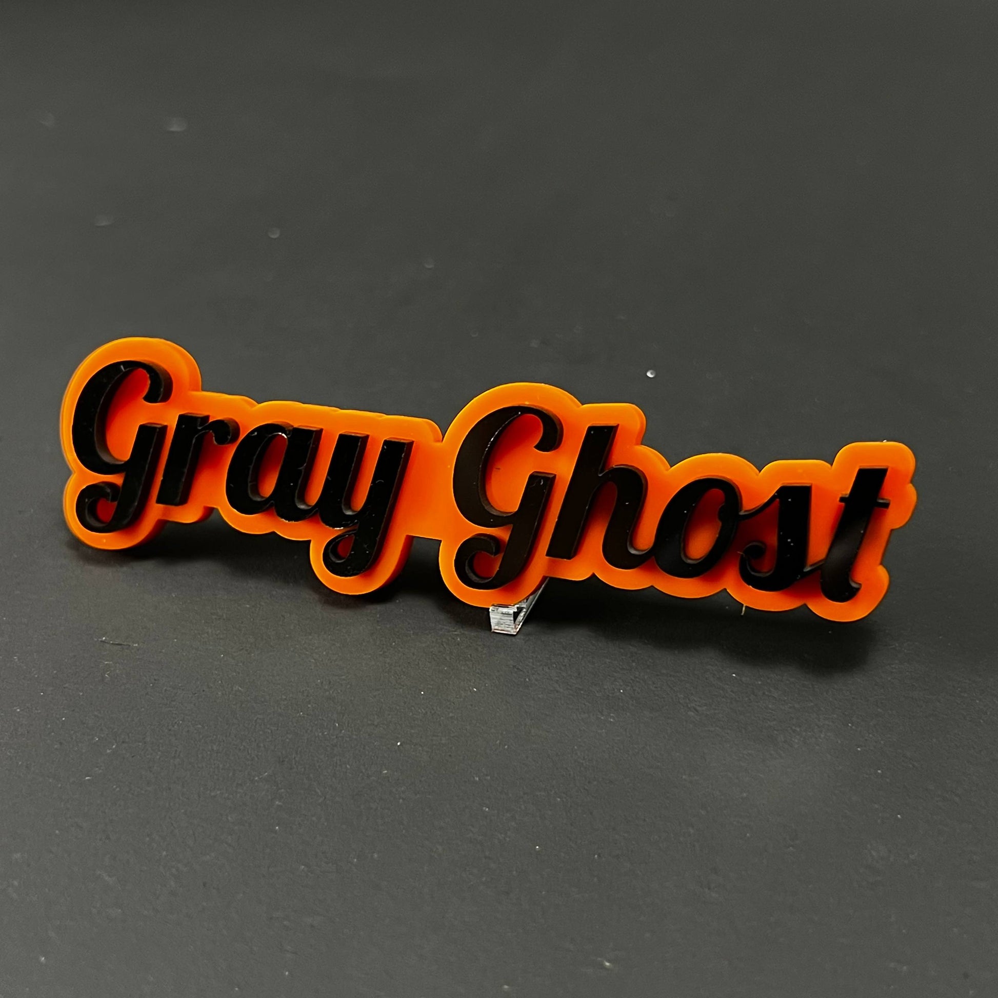 1PC Gray Ghost 3D Acrylic Badge - Car Truck Emblem Fender Tailgate Trunk Sticker