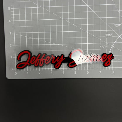 1PC Jeffery James 3D Acrylic Badge - Car Truck Emblem Fender Sticker