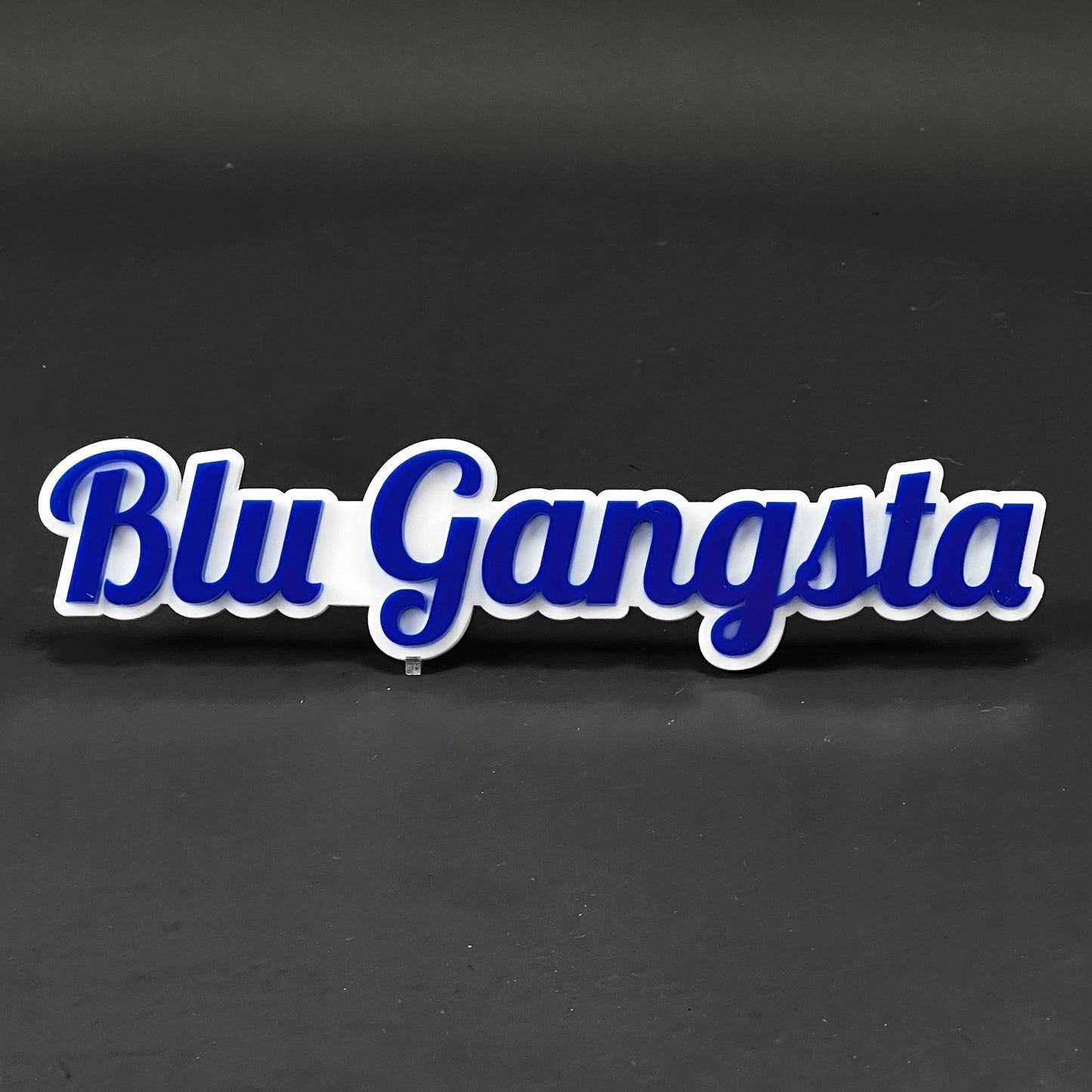 1PC Blu Gangsta 3D Acrylic Badge - Car Truck Emblem Fender Sticker